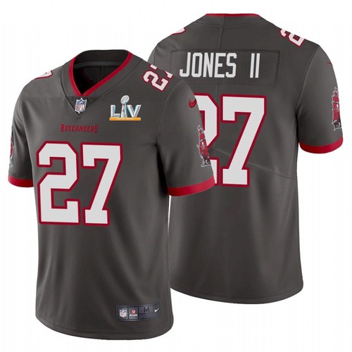 Men's Tampa Bay Buccaneers #27 Ronald Jones II Grey 2021 Super Bowl LV Limited Stitched Jersey